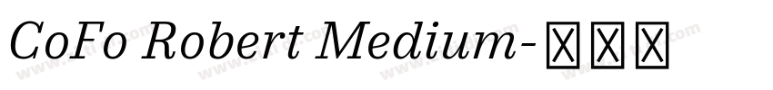 CoFo Robert Medium字体转换